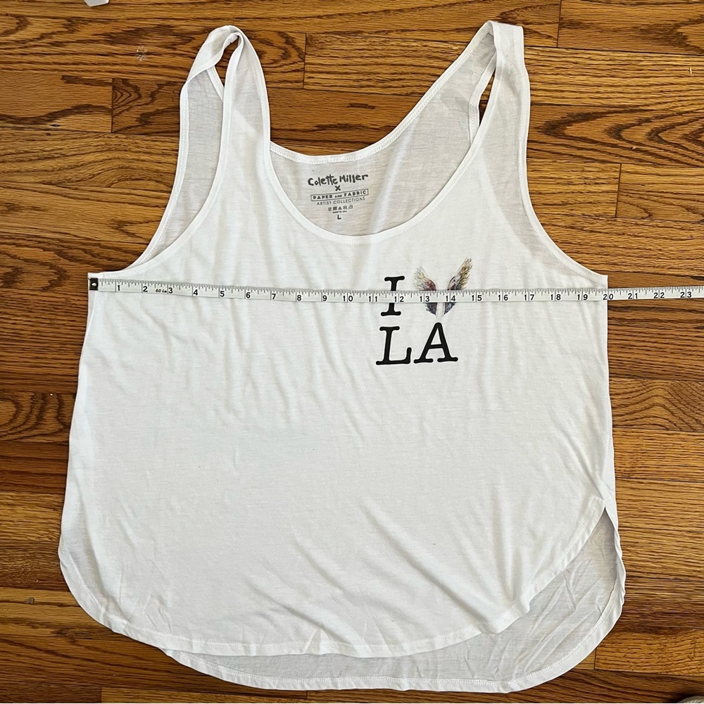 Boho Flowy Oversized I Love LA Tank Sz L Festival Soft Lightweight - Picture 6 of 10